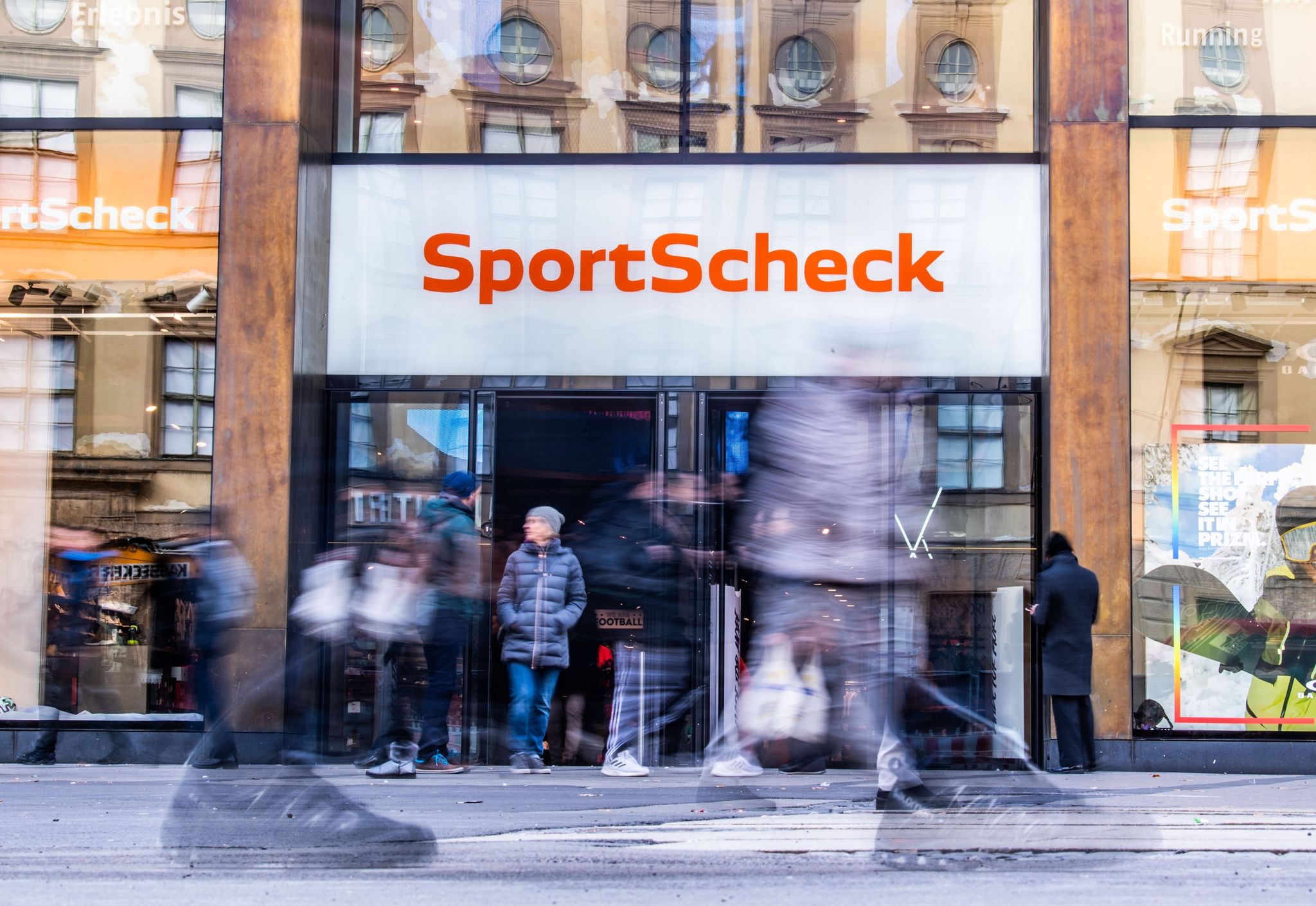 SportScheck-Filiale in der Münchener Fußgängerzone.