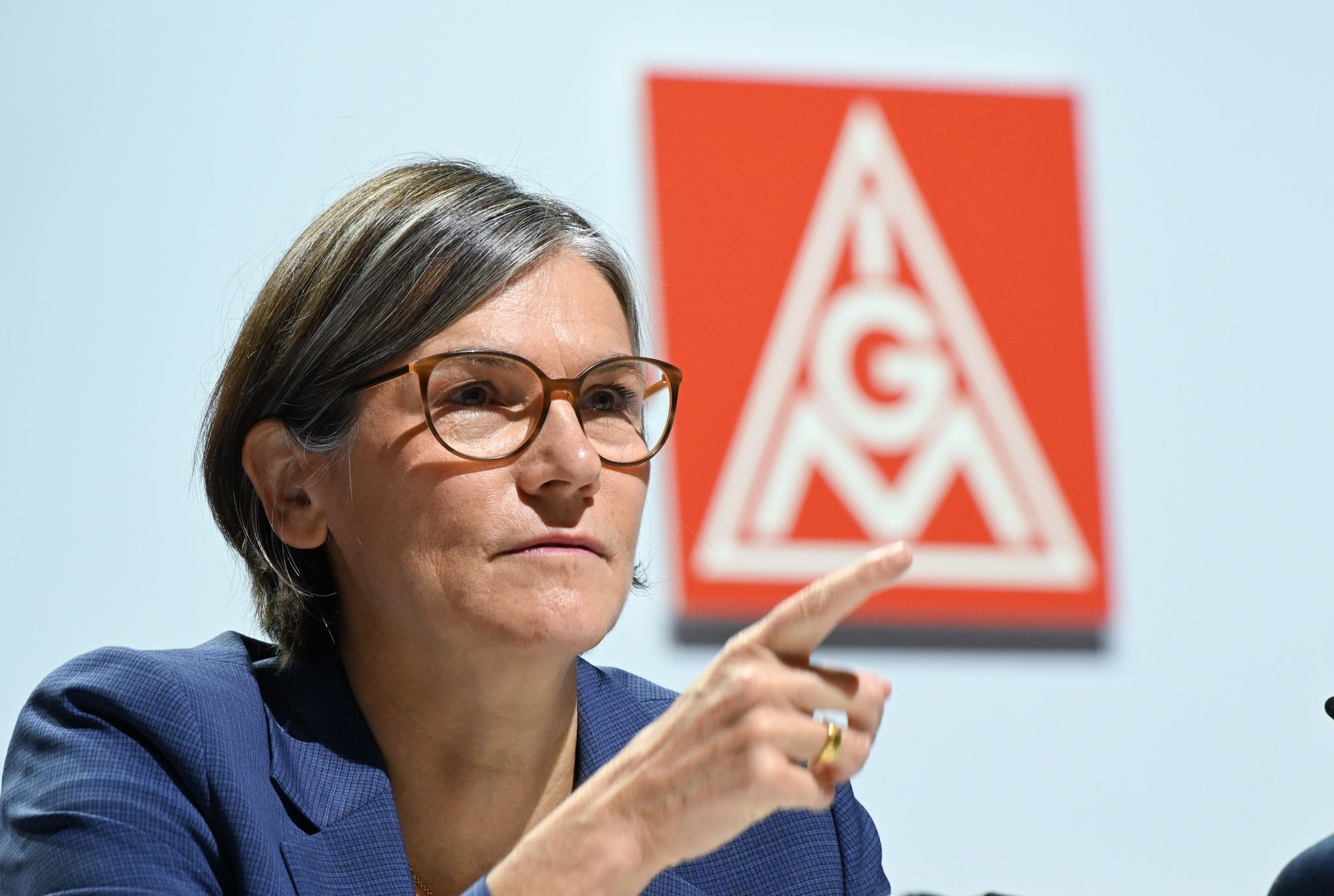 Christiane Benner, Chefin der IG Metall, bei einem Gewerkschaftstag der Industriegewerkschaft.