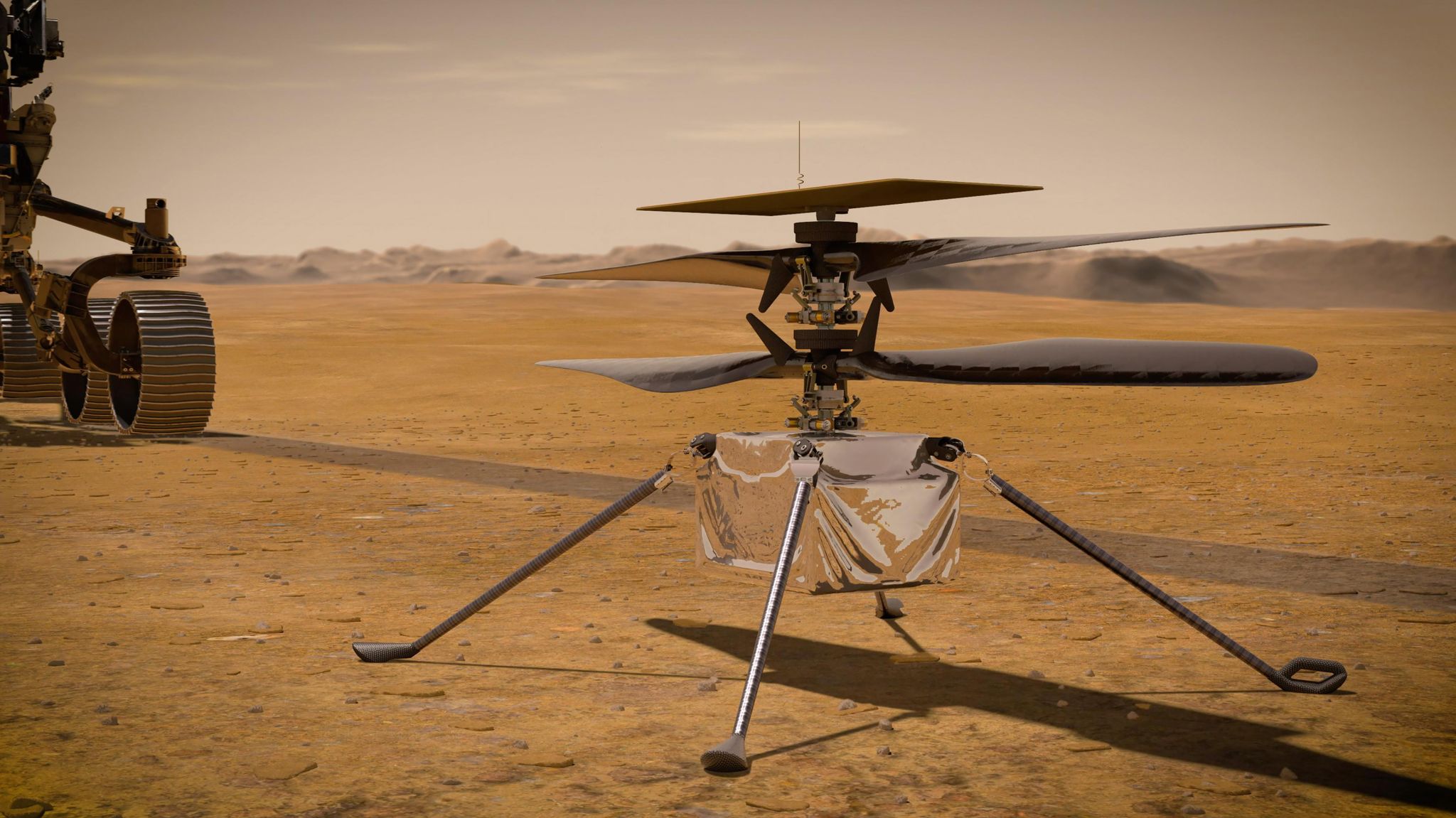 Der Mars-Hubschrauber «Ingenuity» war im Februar 2021 mit dem Rover «Perseverance» auf dem Mars gelandet.