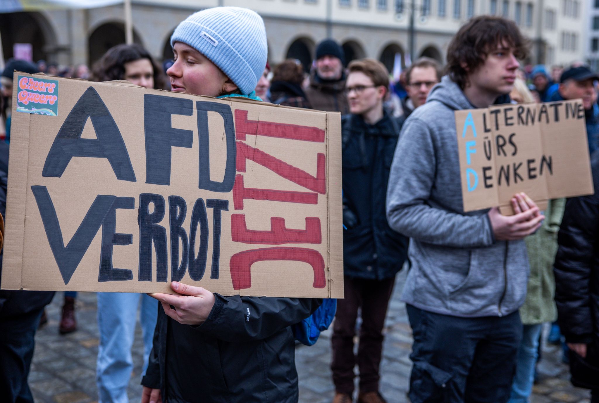 Demonstration gegen Rechtsextremismus in Rostock.